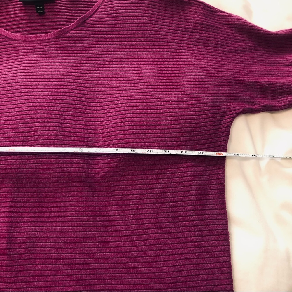 Lane Bryant 18/20 Fuchsia Cross Rib Boat Neck Pullover Sweater - Picture 6 of 10